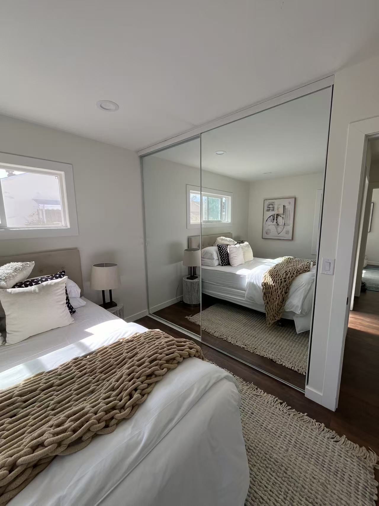 Customized mirror style closet door